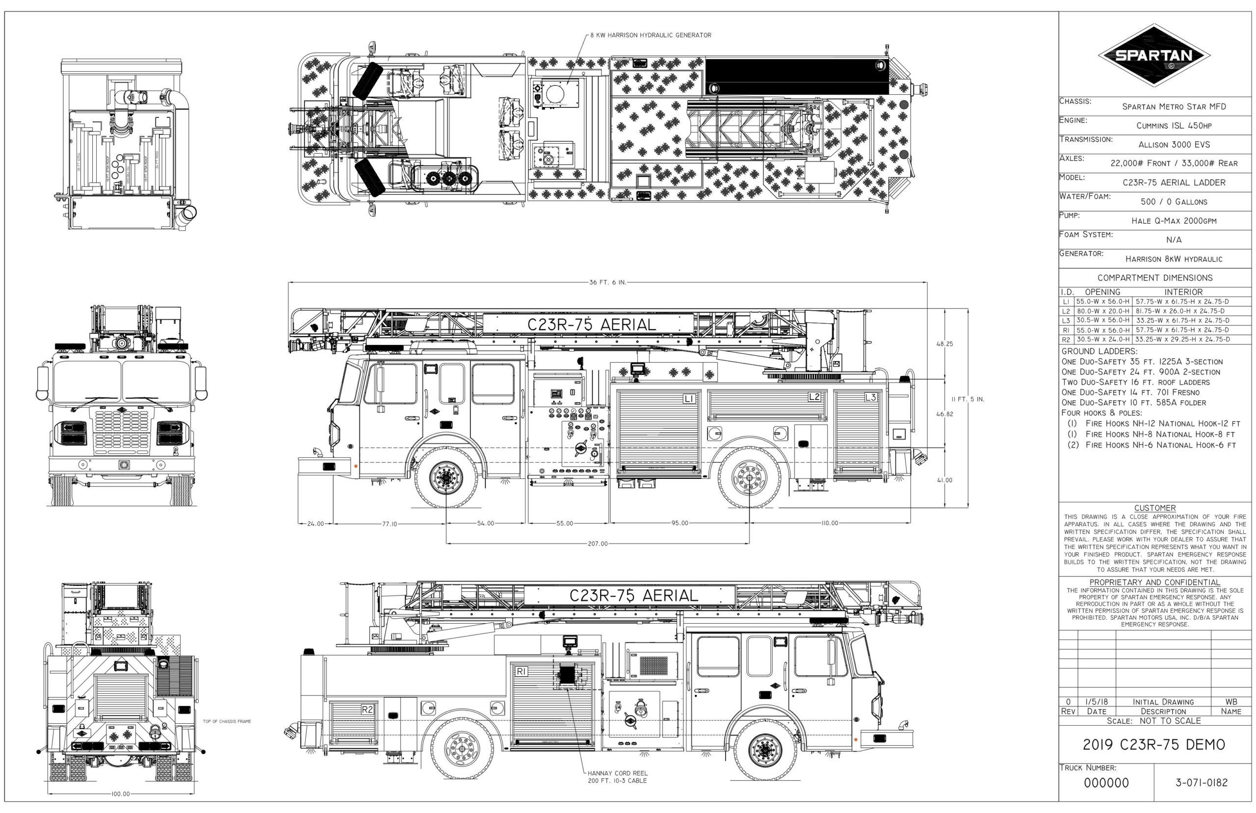 Sharpsburg VFD - Spartan LTC 75ft Ladder - 1st Out Specialty Vehicles &  Equipment